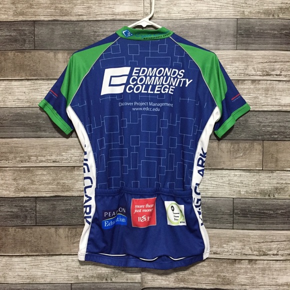 Primal Cycling Jersey Women’s L Blue Green Edmonds Community College BECU - Picture 4 of 7